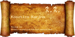 Kosztics Karina névjegykártya